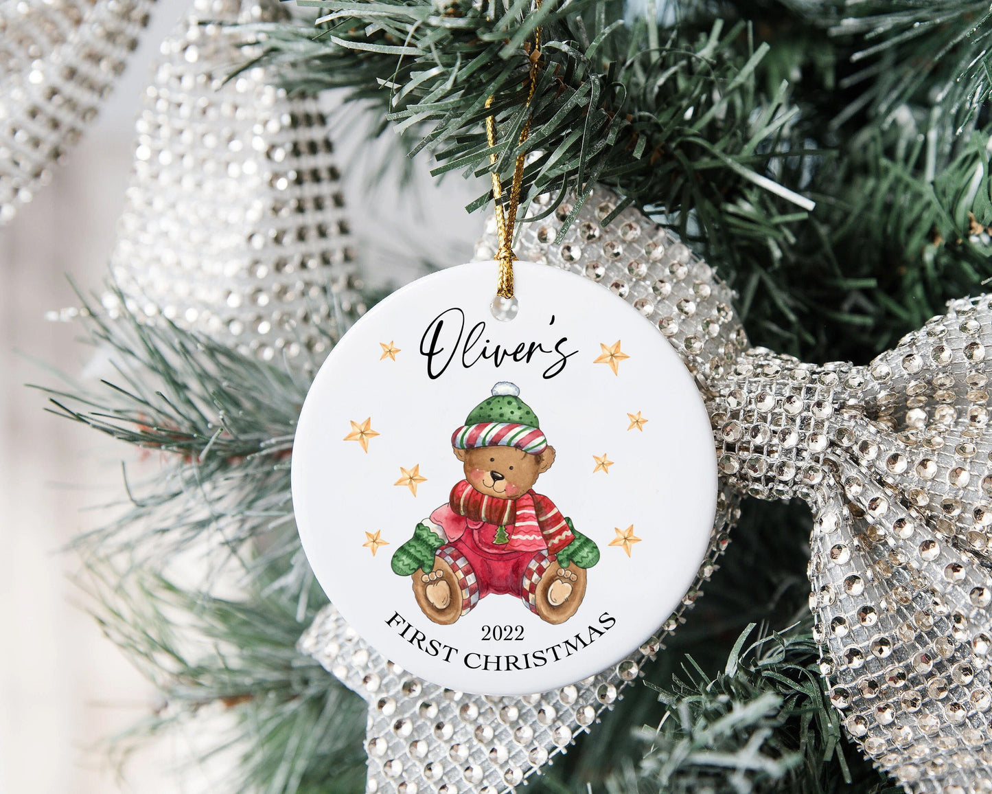 First Christmas Teddy Bear Keepsake Ornament