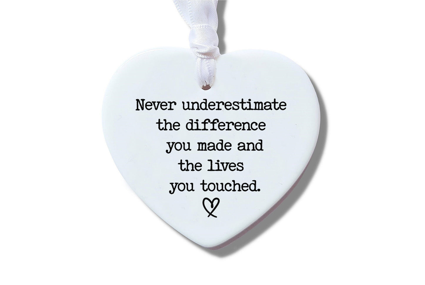 Never Underestimate Keepsake, Ceramic Heart Ornament