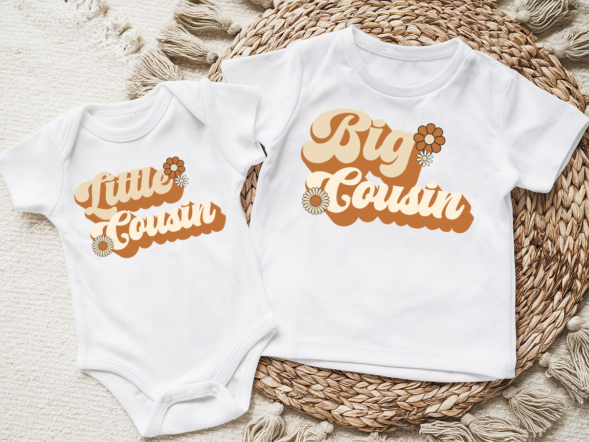 Retro Big Cousin And Little Cousin Matching T-Shirts