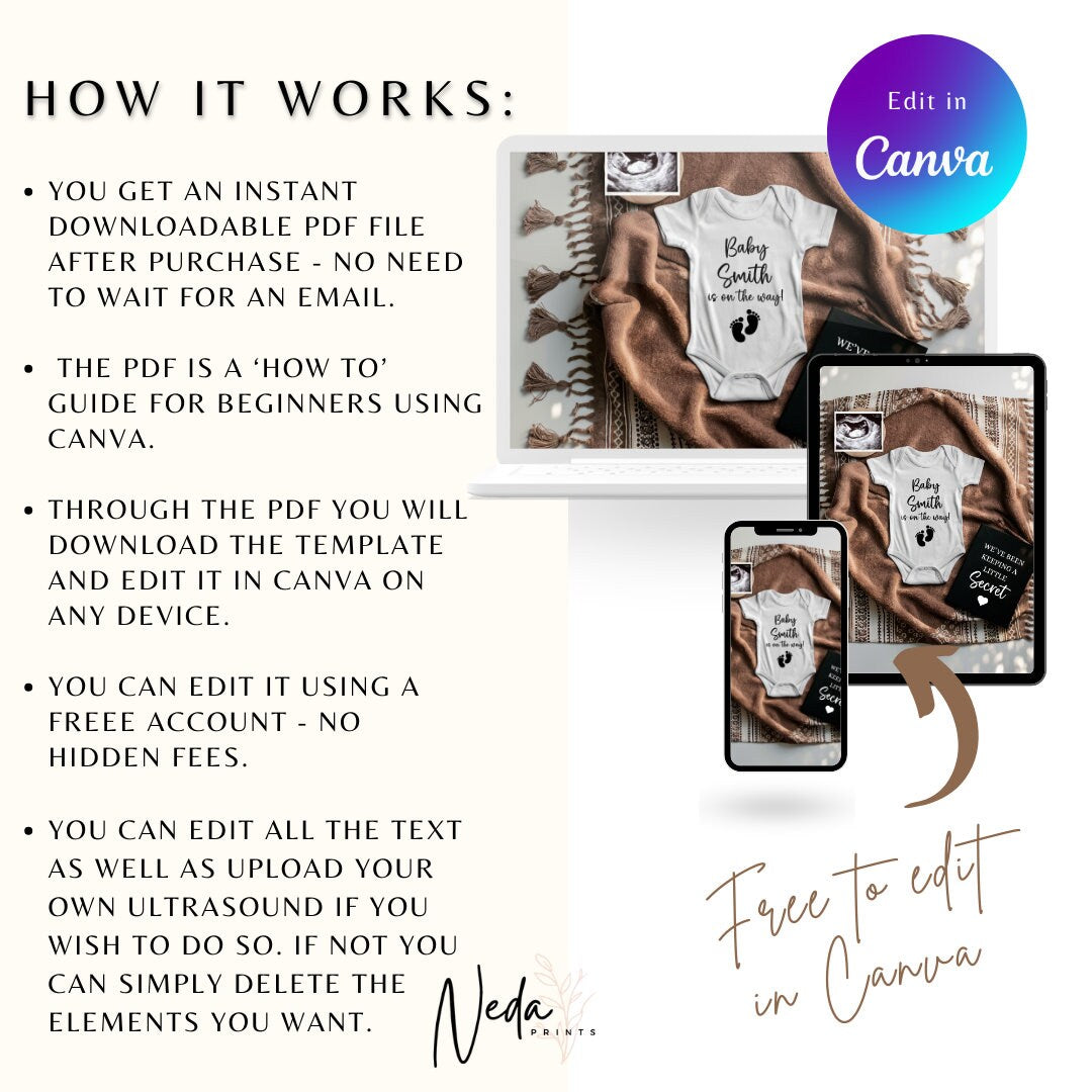 EDITABLE  Pregnancy Announcement Digital, Baby announcement, pregnancy reveal, Customizable maternity announcement, Instant Download, 0001