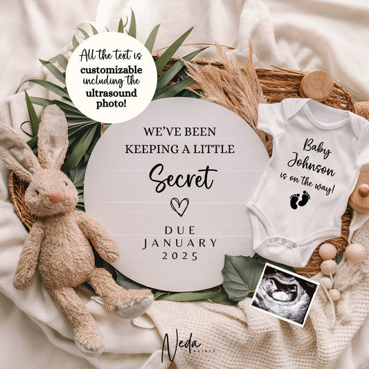 EDITABLE  Pregnancy Announcement Digital, Baby announcement, pregnancy reveal, Customizable maternity announcement, Instant Download, 0012