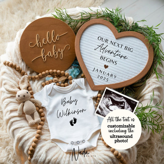 EDITABLE Pregnancy Announcement Digital, Baby announcement, Pregnancy Reveal, Customizable Maternity Announcement, Instant Download, 0029