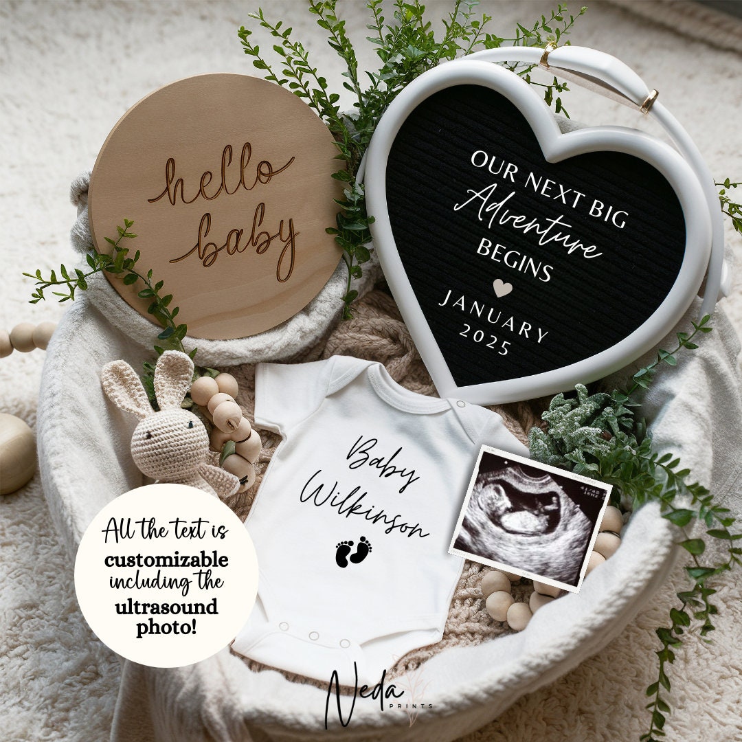 EDITABLE Pregnancy Announcement Digital, Baby announcement, Pregnancy Reveal, Customizable Maternity Announcement, Instant Download, 0030