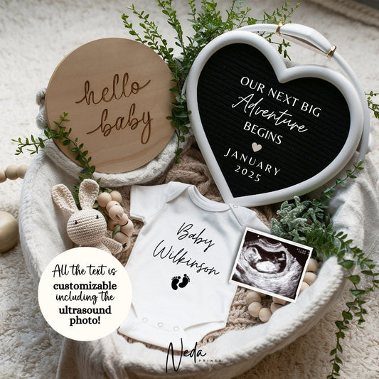 EDITABLE Pregnancy Announcement Digital, Baby announcement, Pregnancy Reveal, Customizable Maternity Announcement, Instant Download, 0030