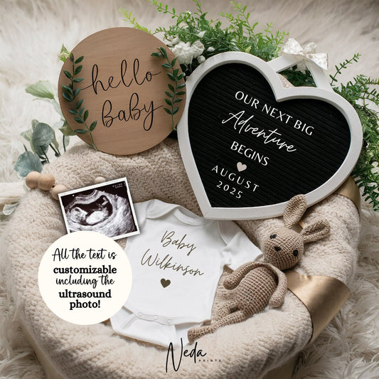 EDITABLE Pregnancy Announcement Digital, Baby announcement, Pregnancy Reveal, Customizable Maternity Announcement, Instant Download, 0032