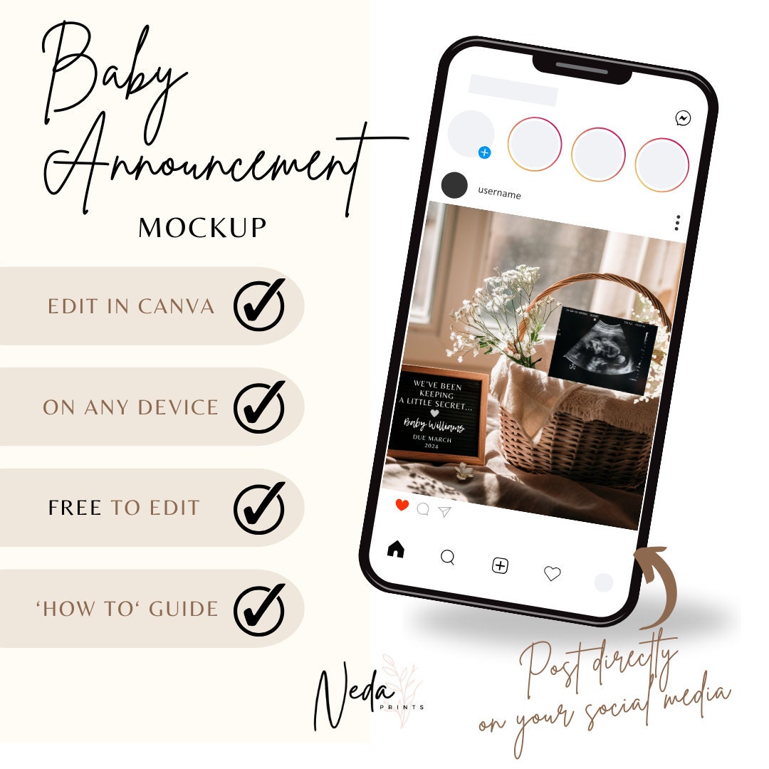 EDITABLE Pregnancy Announcement Digital, Baby announcement, Pregnancy Reveal, Customizable Maternity Announcement, Instant Download, 0075