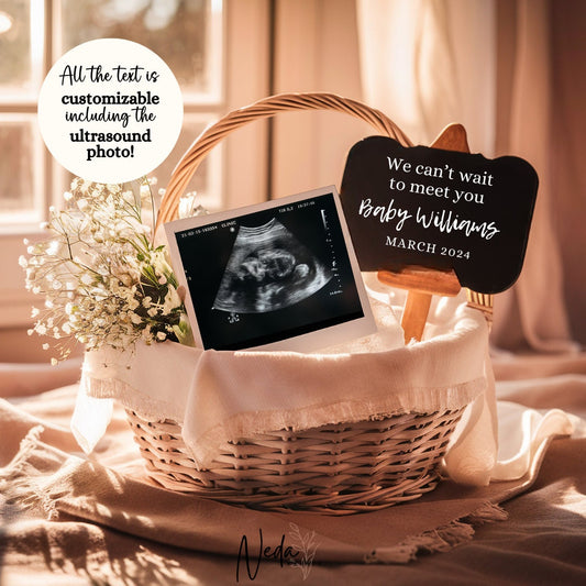 EDITABLE Pregnancy Announcement Digital, Baby announcement, Pregnancy Reveal, Customizable Maternity Announcement, Instant Download, 0079