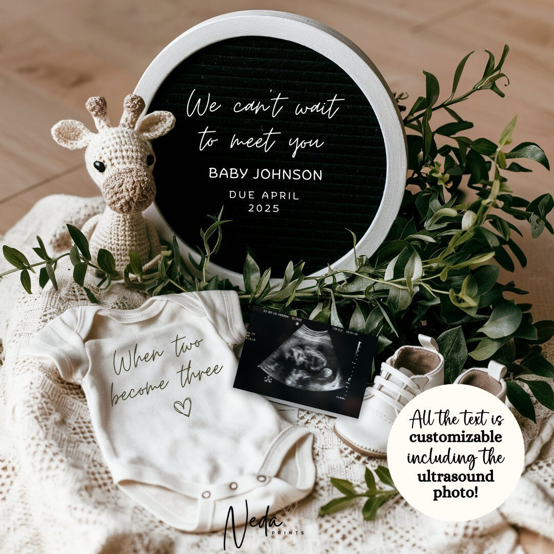 EDITABLE Pregnancy Announcement Digital, Baby announcement, Pregnancy Reveal, Customizable Maternity Announcement, Instant Download, 0115