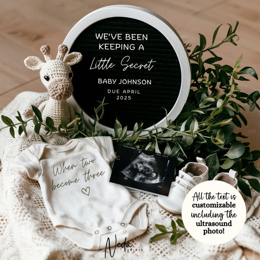 EDITABLE Pregnancy Announcement Digital, Baby announcement, Pregnancy Reveal, Customizable Maternity Announcement, Instant Download, 0116