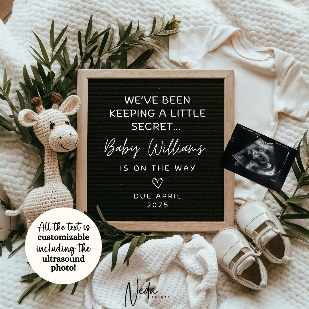 EDITABLE Pregnancy Announcement Digital, Baby announcement, Pregnancy Reveal, Customizable Maternity Announcement, Instant Download, 0123