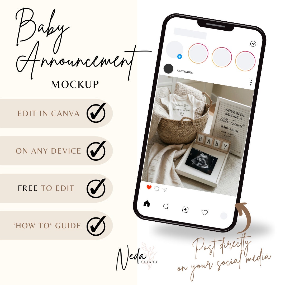 EDITABLE Pregnancy Announcement Digital, Baby announcement, Pregnancy Reveal, Customizable Maternity Announcement, Instant Download, 0127