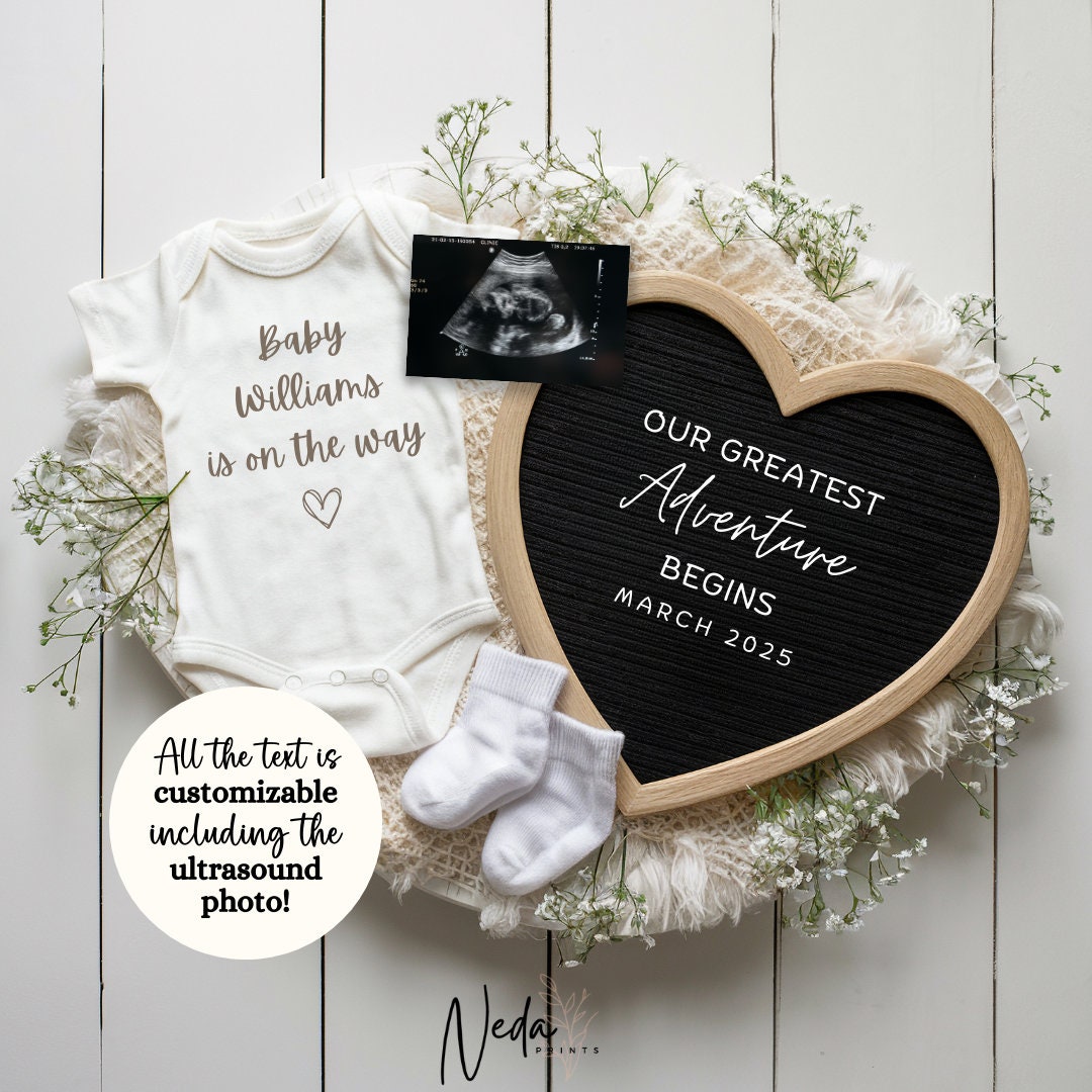 EDITABLE Pregnancy Announcement Digital, Baby announcement, Pregnancy Reveal, Customizable Maternity Announcement, Instant Download, 0139