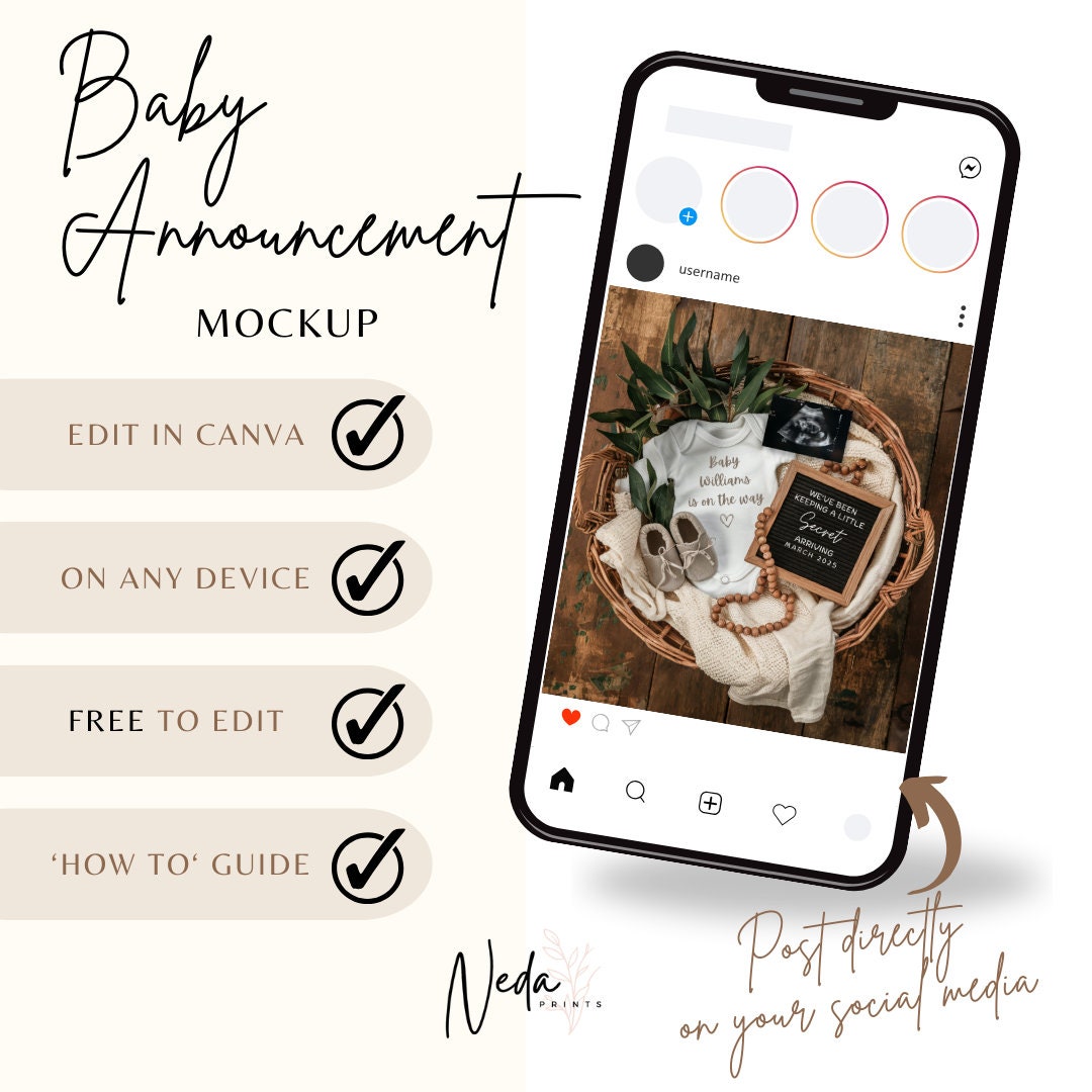 EDITABLE Pregnancy Announcement Digital, Baby announcement, Pregnancy Reveal, Customizable Maternity Announcement, Instant Download, 0157