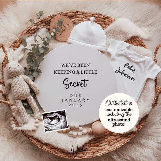 EDITABLE  Pregnancy Announcement Digital, Baby announcement, pregnancy reveal, Customizable maternity announcement, Instant Download, 0010