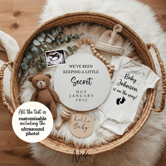 EDITABLE  Pregnancy Announcement Digital, Baby announcement, pregnancy reveal, Customizable maternity announcement, Instant Download, 0011
