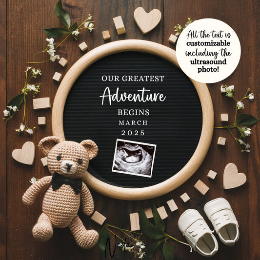 EDITABLE Pregnancy Announcement Digital, Baby announcement, Pregnancy Reveal, Customizable Maternity Announcement, Instant Download, 0160