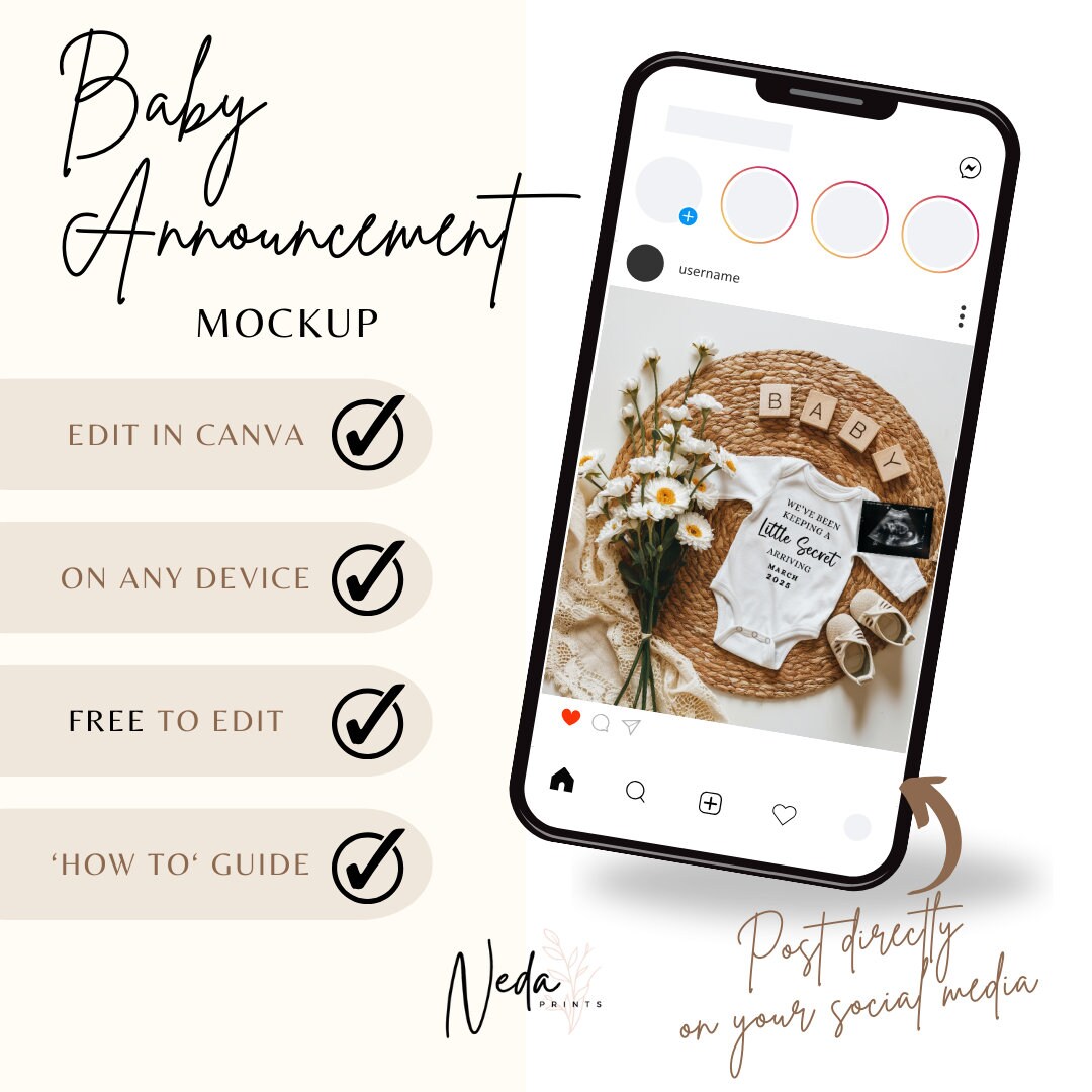 EDITABLE Pregnancy Announcement Digital, Baby announcement, Pregnancy Reveal, Customizable Maternity Announcement, Instant Download, 0167