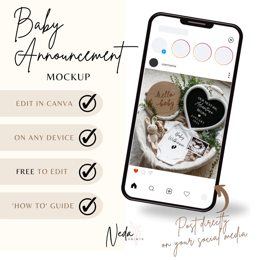 EDITABLE Pregnancy Announcement Digital, Baby announcement, Pregnancy Reveal, Customizable Maternity Announcement, Instant Download, 0030