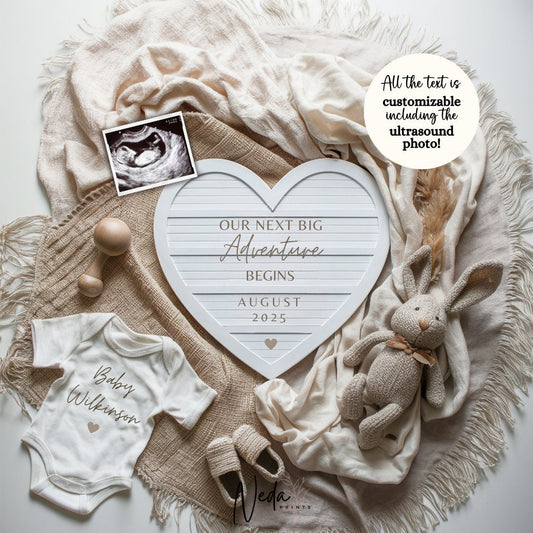 EDITABLE Pregnancy Announcement Digital, Baby Announcement, Pregnancy Reveal, Customizable Maternity Announcement, Instant Download, 0033