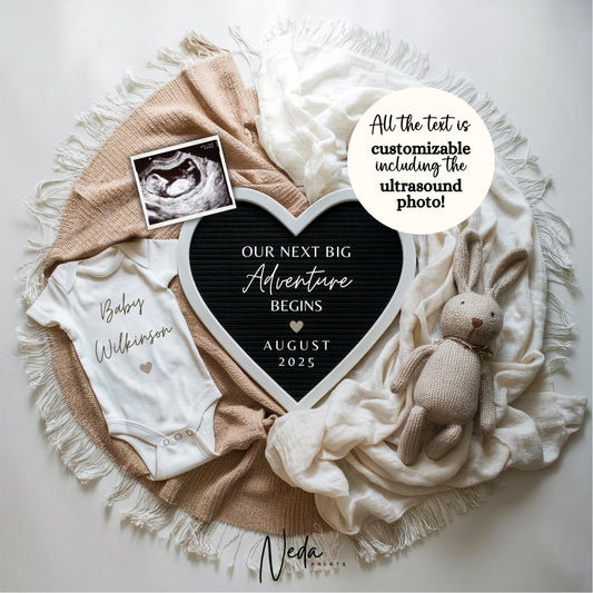EDITABLE Pregnancy Announcement Digital, Baby announcement, Pregnancy Reveal, Customizable Maternity Announcement, Instant Download, 0034