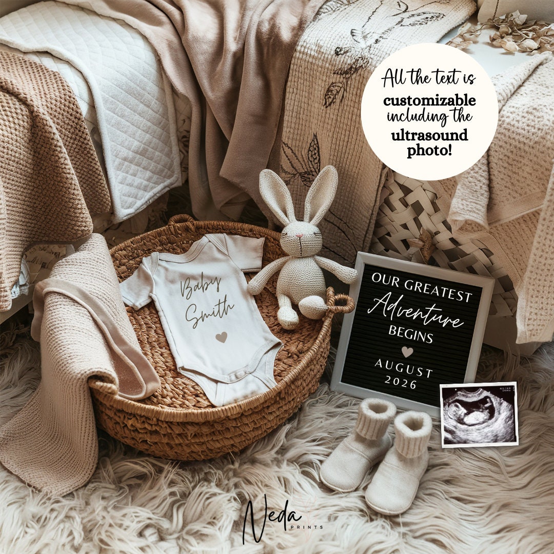 EDITABLE Pregnancy Announcement Digital, Baby announcement, Pregnancy Reveal, Customizable Maternity Announcement, Instant Download, 0042