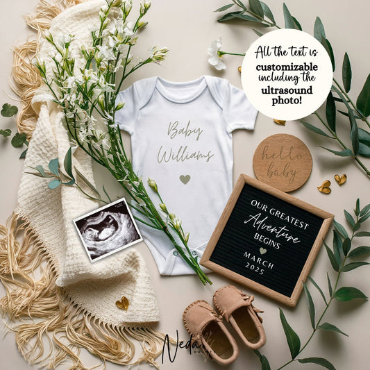 EDITABLE Pregnancy Announcement Digital, Baby announcement, Pregnancy Reveal, Customizable Maternity Announcement, Instant Download, 0044