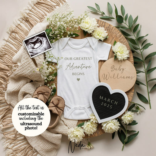 EDITABLE Pregnancy Announcement Digital, Baby announcement, Pregnancy Reveal, Customizable Maternity Announcement, Instant Download, 0045