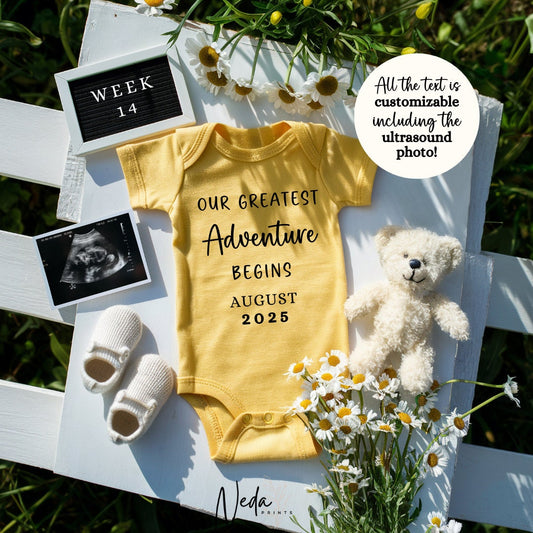 EDITABLE Pregnancy Announcement Digital, Baby announcement, Pregnancy Reveal, Customizable Maternity Announcement, Instant Download, 0202