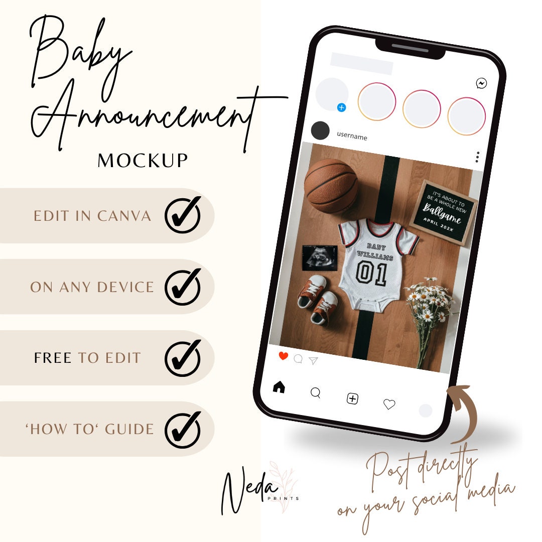 EDITABLE Basketball Pregnancy Announcement Digital, Baby announcement, Pregnancy Reveal, Customizable Maternity Announcement, Download, 0220