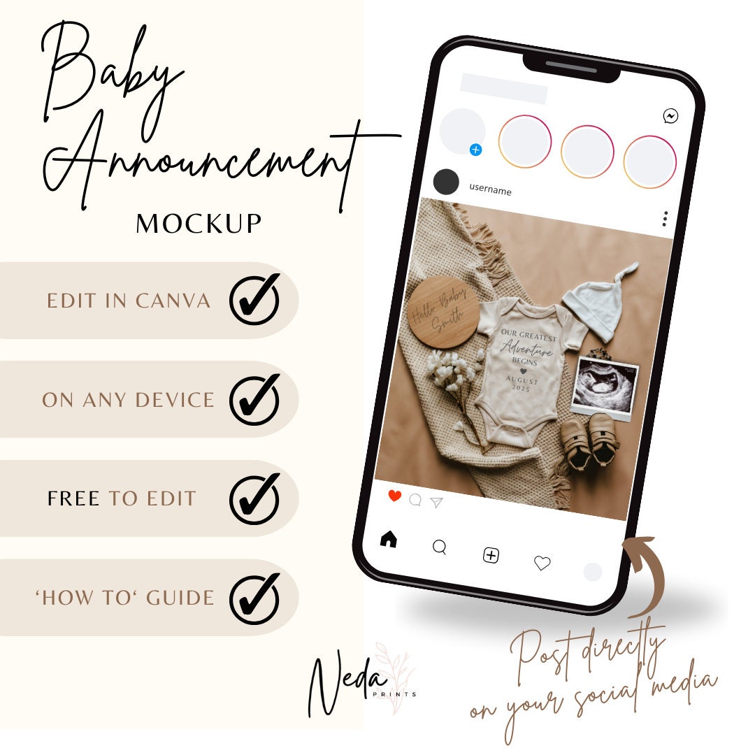 EDITABLE Pregnancy Announcement Digital, Baby announcement, Pregnancy Reveal, Customizable Maternity Announcement, Instant Download, 0054