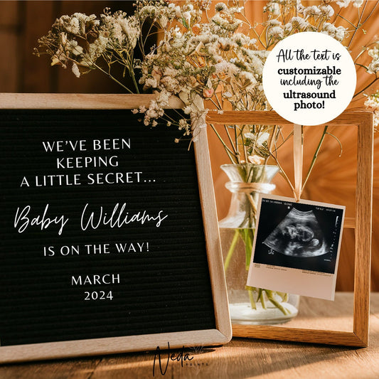 EDITABLE Pregnancy Announcement Digital, Baby announcement, Pregnancy Reveal, Customizable Maternity Announcement, Instant Download, 0077
