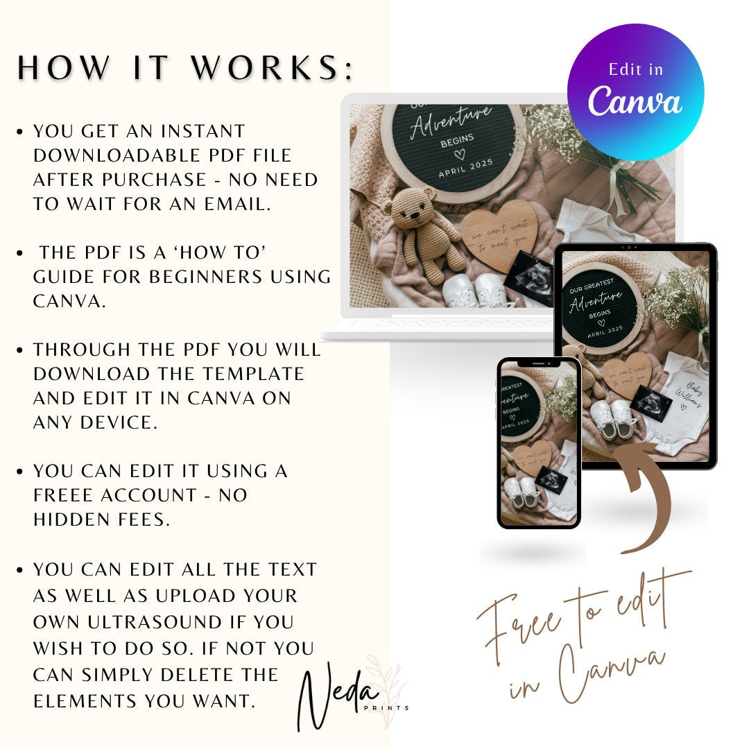 EDITABLE Pregnancy Announcement Digital, Baby announcement, Pregnancy Reveal, Customizable Maternity Announcement, Instant Download, 0118