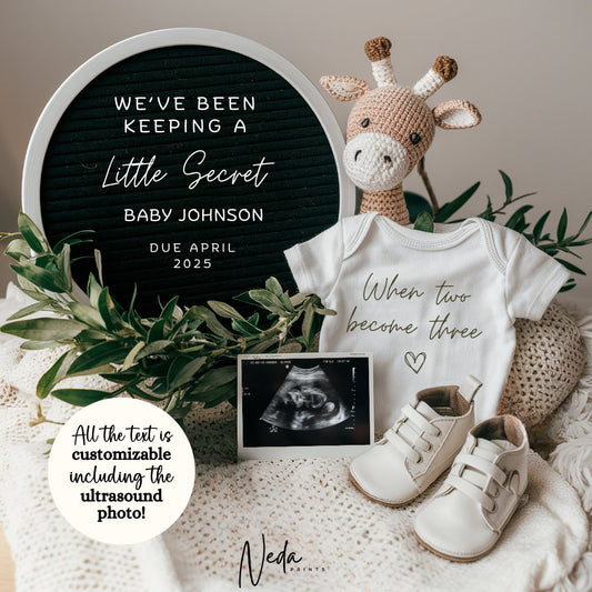 EDITABLE Pregnancy Announcement Digital, Baby announcement, Pregnancy Reveal, Customizable Maternity Announcement, Instant Download, 0121