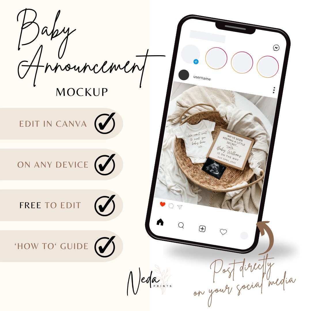 EDITABLE Pregnancy Announcement Digital, Baby announcement, Pregnancy Reveal, Customizable Maternity Announcement, Instant Download, 0124