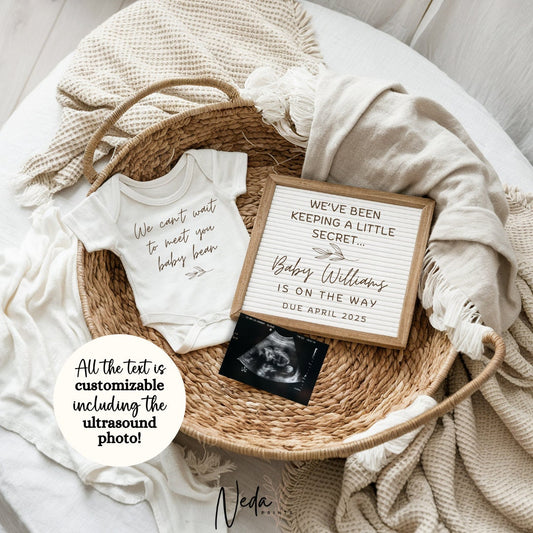 EDITABLE Pregnancy Announcement Digital, Baby announcement, Pregnancy Reveal, Customizable Maternity Announcement, Instant Download, 0124