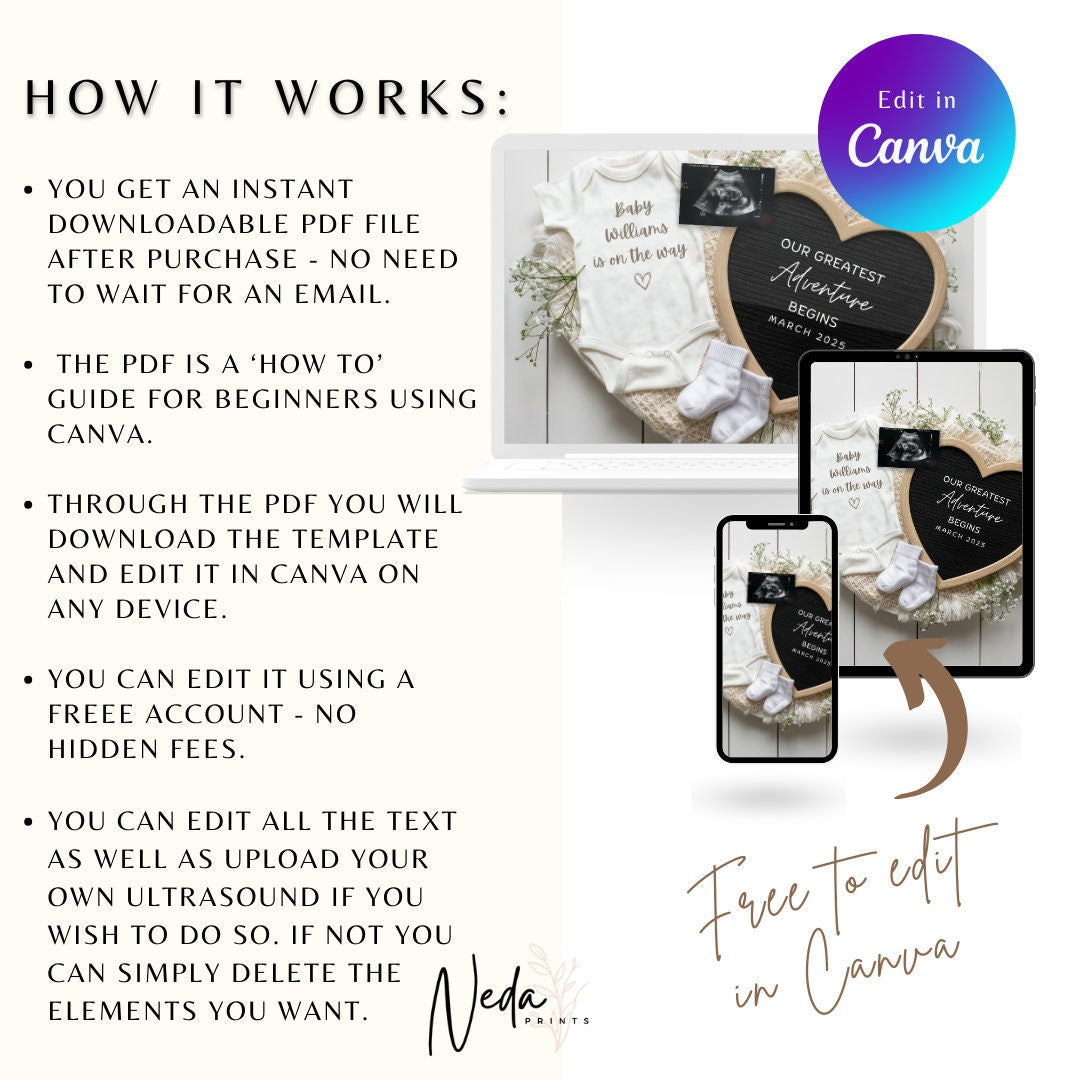 EDITABLE Pregnancy Announcement Digital, Baby announcement, Pregnancy Reveal, Customizable Maternity Announcement, Instant Download, 0139