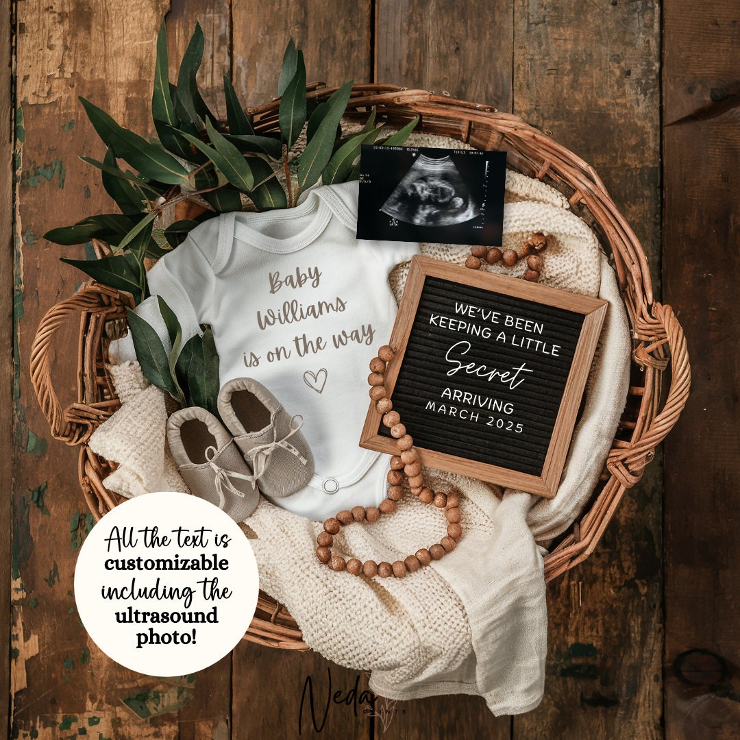 EDITABLE Pregnancy Announcement Digital, Baby announcement, Pregnancy Reveal, Customizable Maternity Announcement, Instant Download, 0157