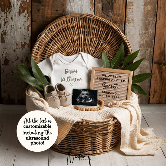 EDITABLE Pregnancy Announcement Digital, Baby announcement, Pregnancy Reveal, Customizable Maternity Announcement, Instant Download, 0158