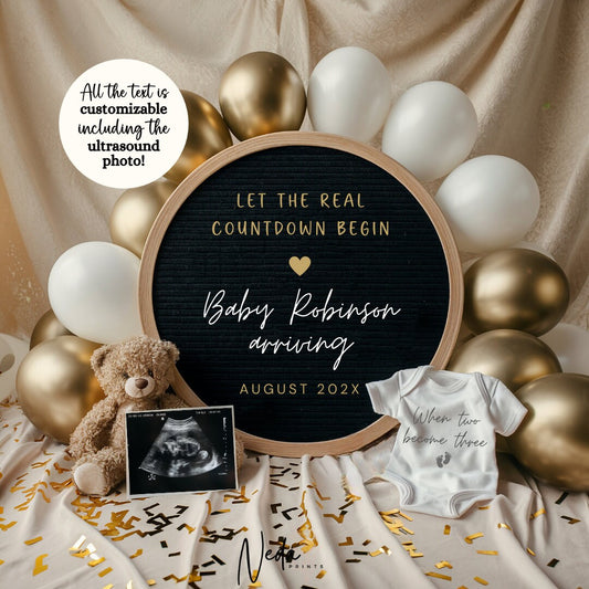 EDITABLE 2025 Pregnancy Announcement Digital, New Year Baby announcement, Pregnancy Reveal, New Year Announcement, Instant Download, 0355