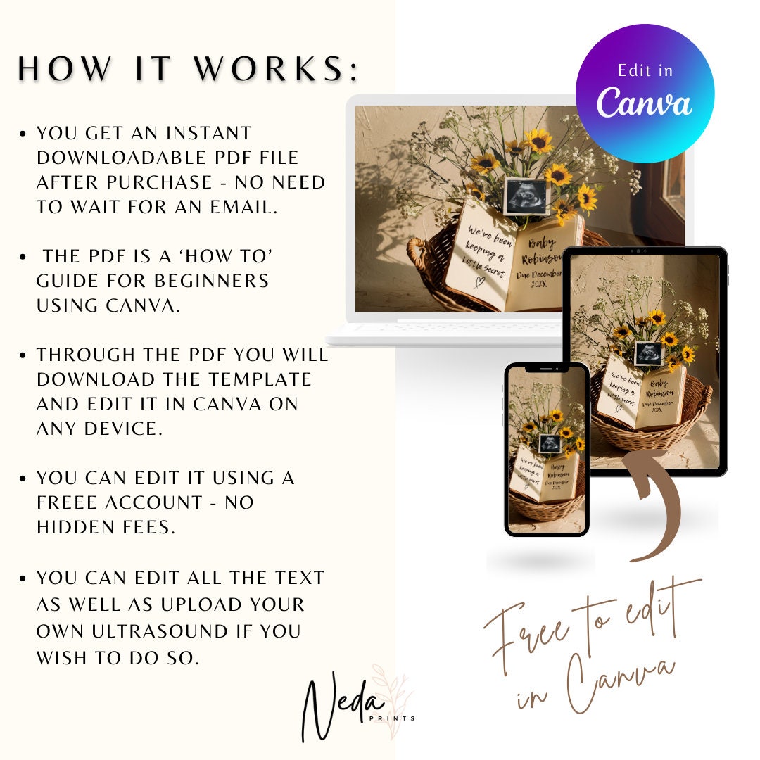 EDITABLE Summer Pregnancy Announcement, Book Baby Announcement, Social Media Instagram Pregnancy Reveal Announcement, Download Template 0362