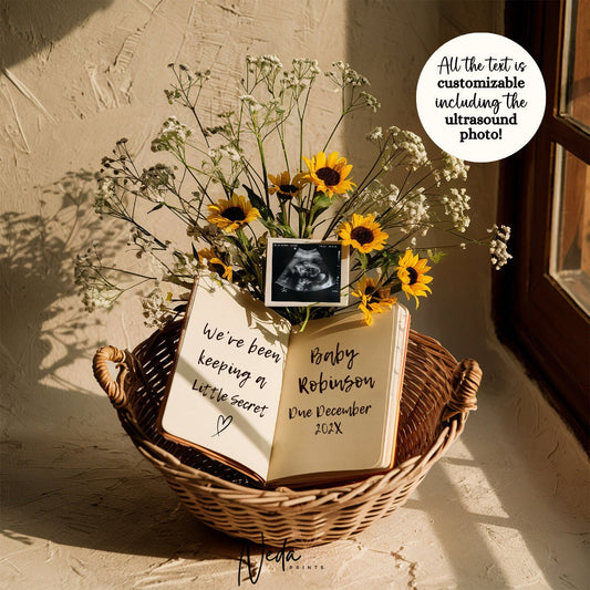 EDITABLE Summer Pregnancy Announcement, Book Baby Announcement, Social Media Instagram Pregnancy Reveal Announcement, Download Template 0362