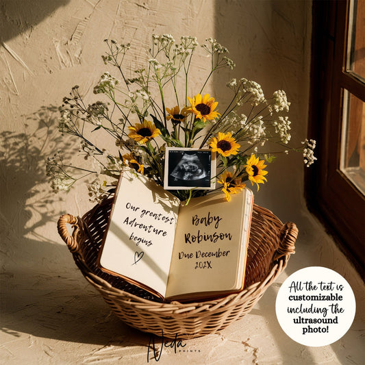 EDITABLE Summer Pregnancy Announcement, Book Baby Announcement, Social Media Instagram Pregnancy Reveal Announcement, Download Template 0363