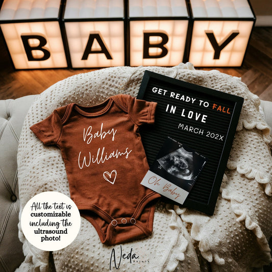 EDITABLE Fall Halloween Thanksgiving Pregnancy Announcement Digital, Fall Baby announcement, Social Media announcement Instant Download 0377