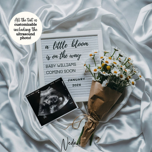 EDITABLE Summer Baby Neutral Pregnancy Announcement, Digital Pregnancy Announcement Social Media instagram pregnancy, Download Template 0391