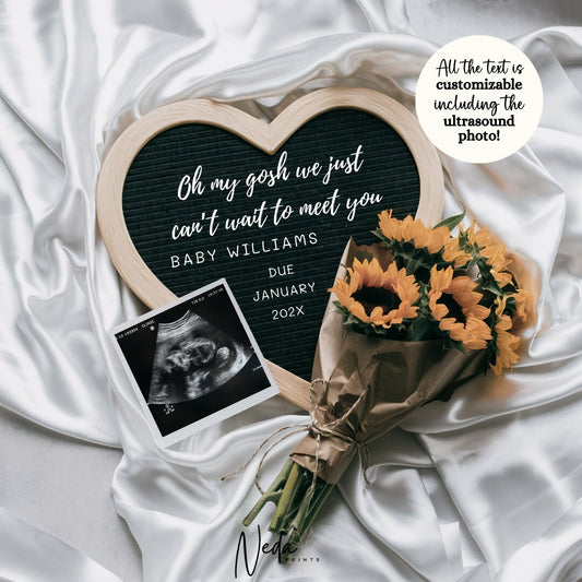 EDITABLE Summer Baby Neutral Pregnancy Announcement, Digital Pregnancy Announcement Social Media instagram pregnancy, Download Template 0393