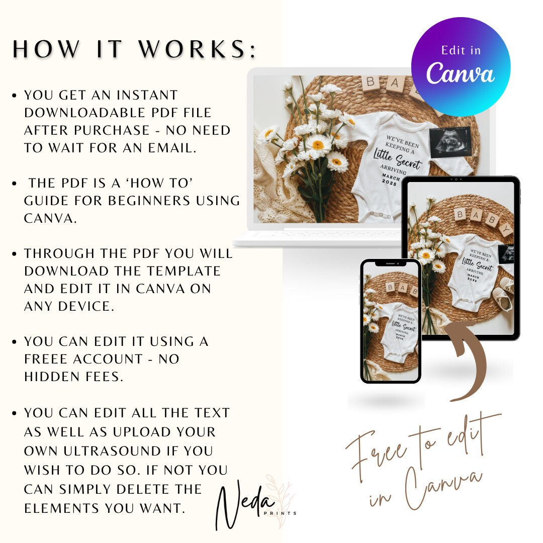 EDITABLE Pregnancy Announcement Digital, Baby announcement, Pregnancy Reveal, Customizable Maternity Announcement, Instant Download, 0167