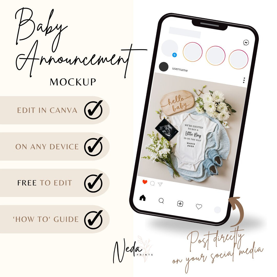 EDITABLE Boy Pregnancy Announcement Digital, Baby Boy pregnancy announcement, Boy gender reveal, Customizable announcement, Download 0175