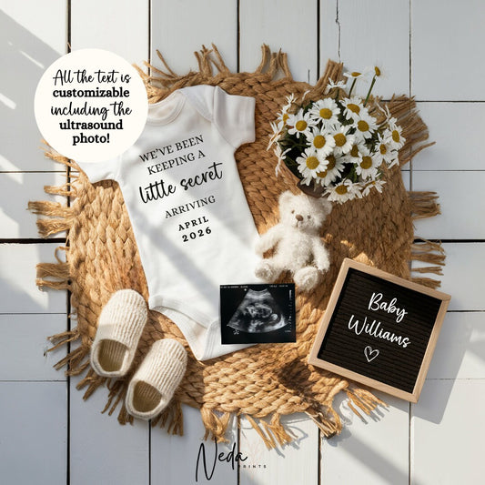 EDITABLE Pregnancy Announcement Digital, Baby announcement, Pregnancy Reveal, Customizable Maternity Announcement, Instant Download, 0181