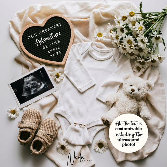 EDITABLE Pregnancy Announcement Digital, Baby announcement, Pregnancy Reveal, Customizable Maternity Announcement, Instant Download, 0182