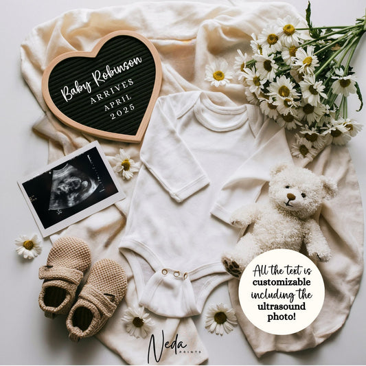 EDITABLE Pregnancy Announcement Digital, Baby announcement, Pregnancy Reveal, Customizable Maternity Announcement, Instant Download, 0183